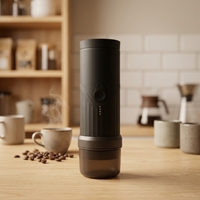 Machine à café expresso portable à capsules, alimentée par batterie, à chauffage rapide, pour les voyages et l'extérieur, avec étui de transport