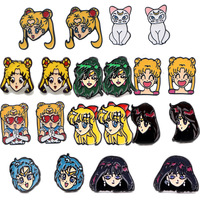 Épinglette personnalisée en argent plaqué 925 sur le thème de l'amour, design d'animaux kawaii pour souvenir