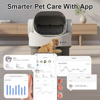 Bac à litière autonettoyant amélioré, toilette automatique pour chat avec contrôle par application pour plusieurs chats, anti-pincement et inodore