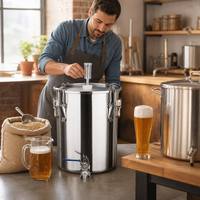 Fermenteur conique en acier inoxydable 304 pour la fabrication de bière artisanale à domicile, avec valve de fermentation pour la bière artisanale faite maison