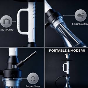 Set de Shisha Portátil Moderno, Pipa de Agua Mini de Acero Inoxidable y Aleación de Aluminio con Boquilla y Manguera para Viajes, Bar, Regalo - Product Image 2