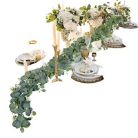 Fleurs artificielles en soie faites à la main, feuilles d'eucalyptus, lianes de lierre pour décorations de mariage et de fête