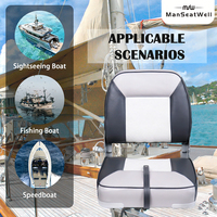 Siège de bateau rabattable à dossier bas en promotion, chaise de pêche marine étanche avec rembourrage épais en éponge, accessoire universel pour bateau