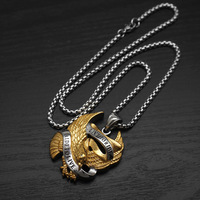 Hip Hop Animal Oiseaux Aigles Punk Pvd En Acier Inoxydable Étanche Pendentif De Mode Bijoux Colliers pour Hommes Homme En Gros 2024