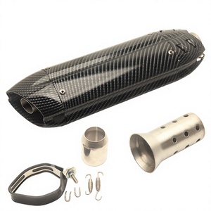Devil FOR Motorcycle <b>Exhaust</b> Pipe 51mm Carbon Fiber Universal High Volume Street Racing Rear Muffler With <b>Clamp</b> And Hardware - Product Image 3