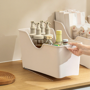 Multifunctional Oblong Cabinet <b>Drawer</b> <b>Storage</b> <b>Box</b> PP Kitchen Countertop Organizer with Wheels Easy Pull & Clean Spice Bottles - Product Image 1