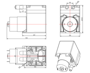 <span class=keywords><strong>Pompe</strong></span> à vide auto-amorçante à diaphragme miniature 6V 9V 12V 24V CC pour l'industrie automobile 160Kpa, structure à balais, OEM - Product Image 3