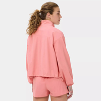 Ensemble 2 pièces personnalisé brodé en 3D, veste coupe-vent sport oversize à épaules tombantes et short pour femme, vente en gros OEM