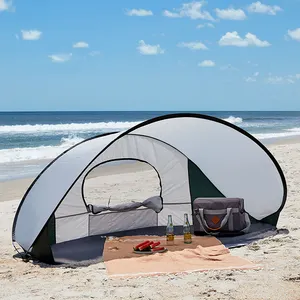 轻质弹出式婴儿沙滩遮阳即时2-3人防风防水户外沙滩遮篷小屋，带手提袋