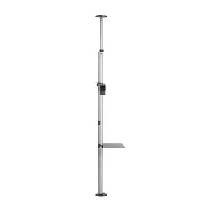 Soporte de TV de Techo a Piso Ajustable en Altura, Curvo y Giratorio, de Aluminio - Product Image 4