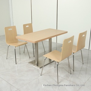 Ensembles <span class=keywords><strong>de</strong></span> chaises <span class=keywords><strong>de</strong></span> table à panneaux en bois modernes pour les magasins <span class=keywords><strong>de</strong></span> restauration rapide en plein air Étudiants Salles à manger Cafétéria <span class=keywords><strong>de</strong></span> l'école Employés <span class=keywords><strong>de</strong></span> l'entreprise - Product Image 2