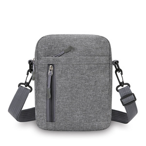 Nouveau sac bandoulière pour homme en nylon léger et tendance, sacoche pour téléphone pour le quotidien et les voyages, été 2025, couleur unie gris, noir, violet - Product Image 2