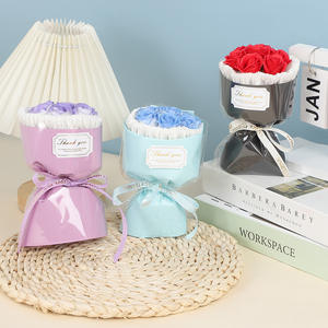 Regalo del Día de la madre Mini estilo 7 Jabón de rosas tamaño pulgar Flor <span class=keywords><strong>eterna</strong></span> Ramo pequeño de Navidad - Product Image 3