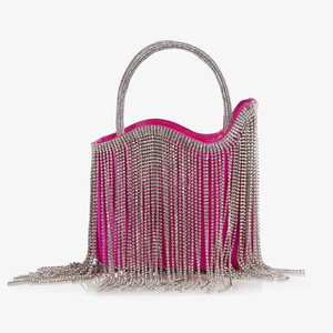 2024 Trendy custom luxury crystal handles borsa <span class=keywords><strong>da</strong></span> donna borsa <span class=keywords><strong>da</strong></span> donna <span class=keywords><strong>pochette</strong></span> <span class=keywords><strong>da</strong></span> <span class=keywords><strong>sera</strong></span> con strass in raso <span class=keywords><strong>argento</strong></span> con frange in <span class=keywords><strong>argento</strong></span> - Product Image 4