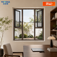 Ventana Abatible Residencial con Perfil de Aluminio en Color Personalizado para Renovación de Villas y Apartamentos