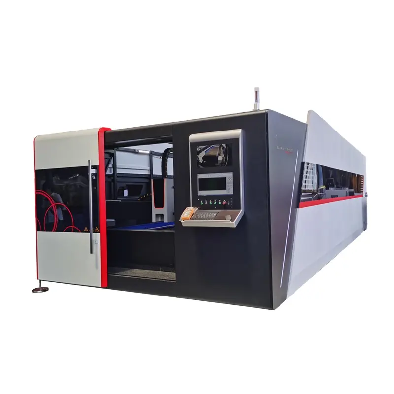 Rbqlty Fiber Laser Cutter 3015 3000W Full Closed Exchange Table Metal Steel Laser Cutting Machine