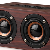 Barre de son portable sans fil en bois avec Bluetooth 5.0, système de batterie 1200 mAh, super basses stéréo, puissance de sortie 5-10W