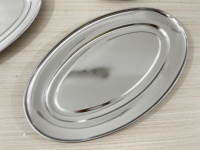 Assiette Alimentaire Ovale en Métal Acier Inoxydable Prix Bas, Plateau Ovale à Poisson en Acier Inoxydable, Plats, Plateau à Œufs, Plateau de Service Alimentaire Chinois