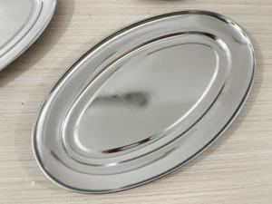 ステンレス鋼金属製フードプレートステンレス鋼製オーバルフィッシュプレート料理卵トレイ食品提供トレイ中国製 - Product Image 3