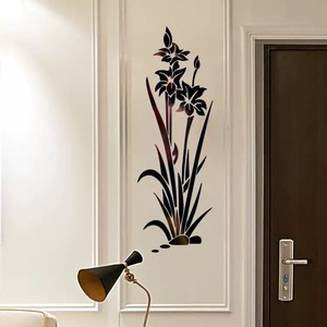 Haute Qualité Auto-Adhésif Acrylique Lily <span class=keywords><strong>Stickers</strong></span> Muraux Miroir Lily Sticker Mural pour <span class=keywords><strong>Chambre</strong></span> Creative TV Fond Mur Décor - Product Image 3