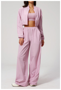 Conjunto de Yoga con Bolsillos en la Chaqueta y Leggings <span class=keywords><strong>para</strong></span> Mujer, <span class=keywords><strong>Ropa</strong></span> de Gimnasio con Logo, Material Grueso y Cómodo - Product Image 4