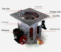 Four à induction de 400 kW et 3 tonnes pour la fusion de l'acier - Vente flash