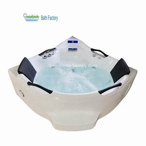 Vasca da bagno con idromassaggio ad angolo per 2 persone al coperto - Product Image 1