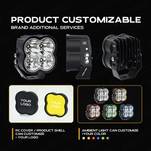 Luz LED Cuadrada RGB Impermeable de 4'' Pulgadas 12V para Camioneta <span class=keywords><strong>4x4</strong></span>, Luz Antiniebla, Luz de Conducción, Luz de Posición DRL UTV para 15000LM 200W - Product Image 5