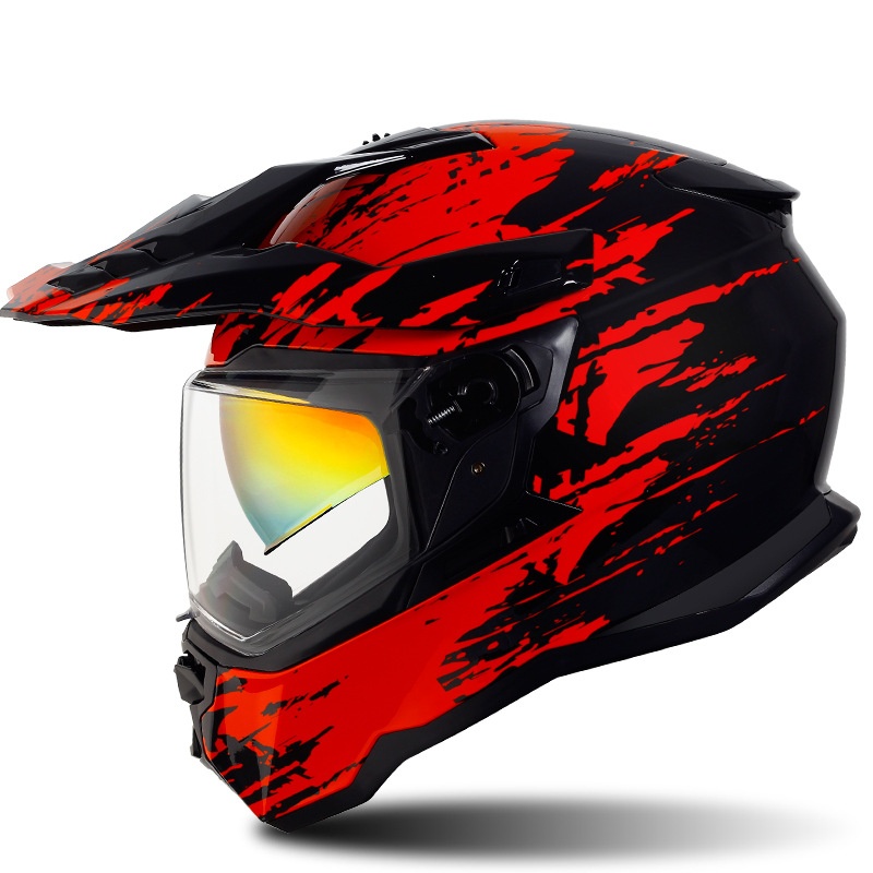 Negro Rojo Selva con Visera Transparente