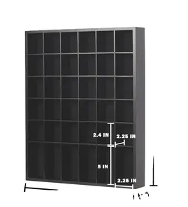 36-Slot Black Shot Glass Display Case with Minifigures Thimble Wall & Display Shelves Category