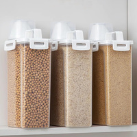Conteneur de stockage de céréales hermétique en PP sans BPA, organisateur de garde-manger avec tasse graduée pour produits secs, riz, haricots, farine