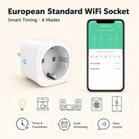 Prise intelligente personnalisable Tuya WIFI EU 20A avec moniteur d'énergie, commande vocale à distance, prise intelligente Zigbee