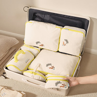 Ensemble de sacs de rangement pour voyages en famille, organiseur de valise, cubes de rangement avec cubes pour vêtements, trousse de toilette, pochette pour sous-vêtements et passeport