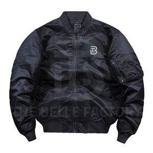 Chaqueta de bombardero de invierno para hombre más vendida, hecha a medida con cuello levantado, precio al por mayor, estilo popular - Product Image 1