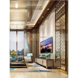 ANN4761 Factory Direct Supply Custom Durable Multi-Functional Modern Coated <b>Decorative</b> Metal Partition Polished Stainless <b>Screen</b> - Product Image 1