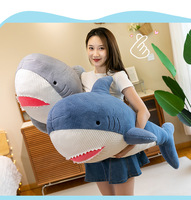 Peluche Requin Doux, Jouet en Peluche Requin Blanc avec Rembourrage en Coton PP, Animal Marin pour Soulager le Stress