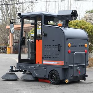 Máquina barredora comercial totalmente cerrada para limpieza de caminos escolares, elimina hojas caídas, polvo y suciedad, vehículo barredor de pisos - Product Image 1