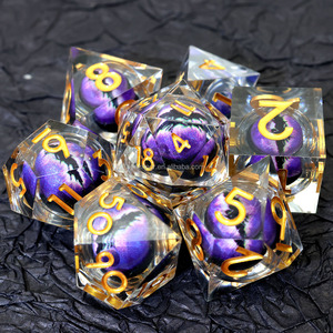 Juegos de mesa, 7 piezas, dados de ojo de dragón, juego de dados DND de resina para juego de mesa de rol, regalo DND, RPG, movimiento de <span class=keywords><strong>ojos</strong></span>, Dice-D3 - Product Image 6