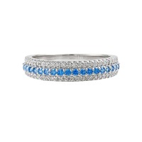 Bague Longlong en Argent S925 avec Diamants Paraiba, Nouvelle Collection 2025, Élégante et Polyvalente, Légère et Luxueuse, 3g, pour Femme