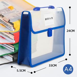 Sac de classement A4 grande capacité avec logo personnalisé, sac à main transparent pour documents, manuels scolaires et papiers d'examen, sac organisateur tridimensionnel - Product Image 2