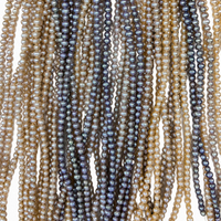 Perles d'eau douce naturelles Zhuji Pearl de 6-7 mm, jaunes et violettes, de forme ronde, pour la fabrication de colliers DIY