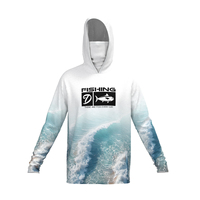 Fournisseur Protection solaire extérieure Pêche en mer Chemise verte à manches longues personnalisée Sweat à capuche de pêche avec masque facial