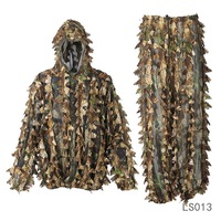 Tenue de camouflage réaliste pour la chasse, respirante en polyester, pour toutes saisons, usage extérieur, populaire, camouflage feuille de jungle, type Ghillie