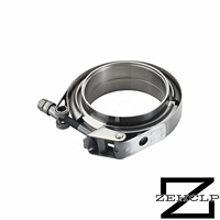 Kit de raccordement rapide à bride en V en acier inoxydable 304 poli miroir sur mesure pour tuyau d'échappement turbo de 2,5 pouces, robuste, avec boulon en T, garantie 3 ans