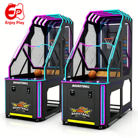 Machine de jeu de basket-ball d'arcade en métal connectable au réseau avec écran de 55 pouces et classement mondial, version espagnole pour parcs d'attractions