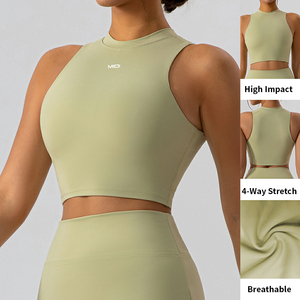 Logotipo personalizado al por mayor suave Atlético Top ropa <span class=keywords><strong>mujer</strong></span> gimnasio sin mangas Yoga Fitness <span class=keywords><strong>chaleco</strong></span> camiseta sin mangas - Product Image 2