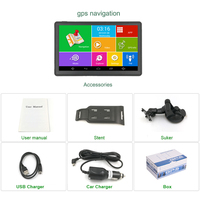 Navigateur GPS Android 7 pouces Wifi HD 800*480p Écran tactile haute luminosité pour camion et véhicule GPS Cartes gratuites Europe USA Navigateur GPS