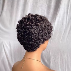 Perruques Pixie Cut pour femmes noires, <span class=keywords><strong>cheveux</strong></span> humains brésiliens bouclés, perruque courte Bob Pixie Cut, perruques Lace Front 13x4 en <span class=keywords><strong>cheveux</strong></span> humains - Product Image 6