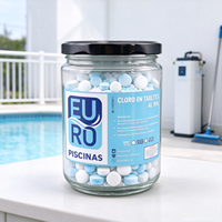 Étiquettes adhésives en vinyle imperméables imprimées sur mesure, impression offset CMYK Pantone pour les pots de comprimés de chlore pour piscine
