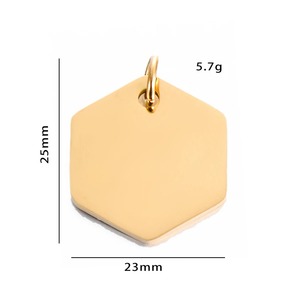 Disque d'identification pour animaux de compagnie en acier inoxydable robuste, pendentif durable et gravable de 23x25mm pour collier de chien ou de chat - Product Image 5